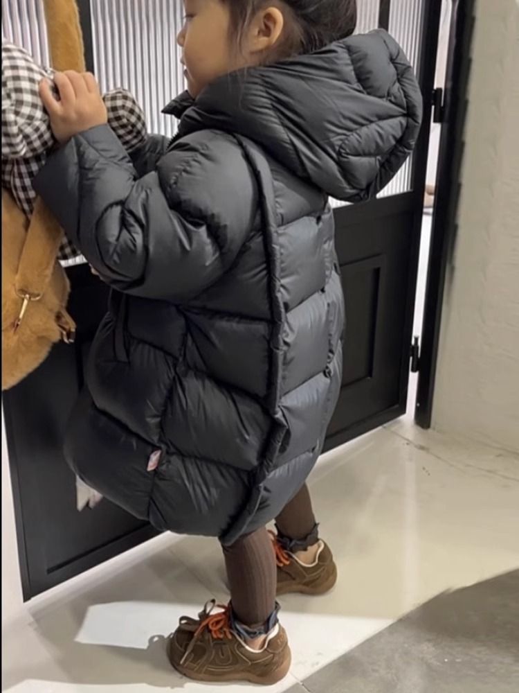 Mittellange neue Daunen-Baumwolljacke für Kinder für Mädchen, stilvolle neue Baumwollwattejacke, dick, warm, Baumwollwattejacke, Trend_voghion.com