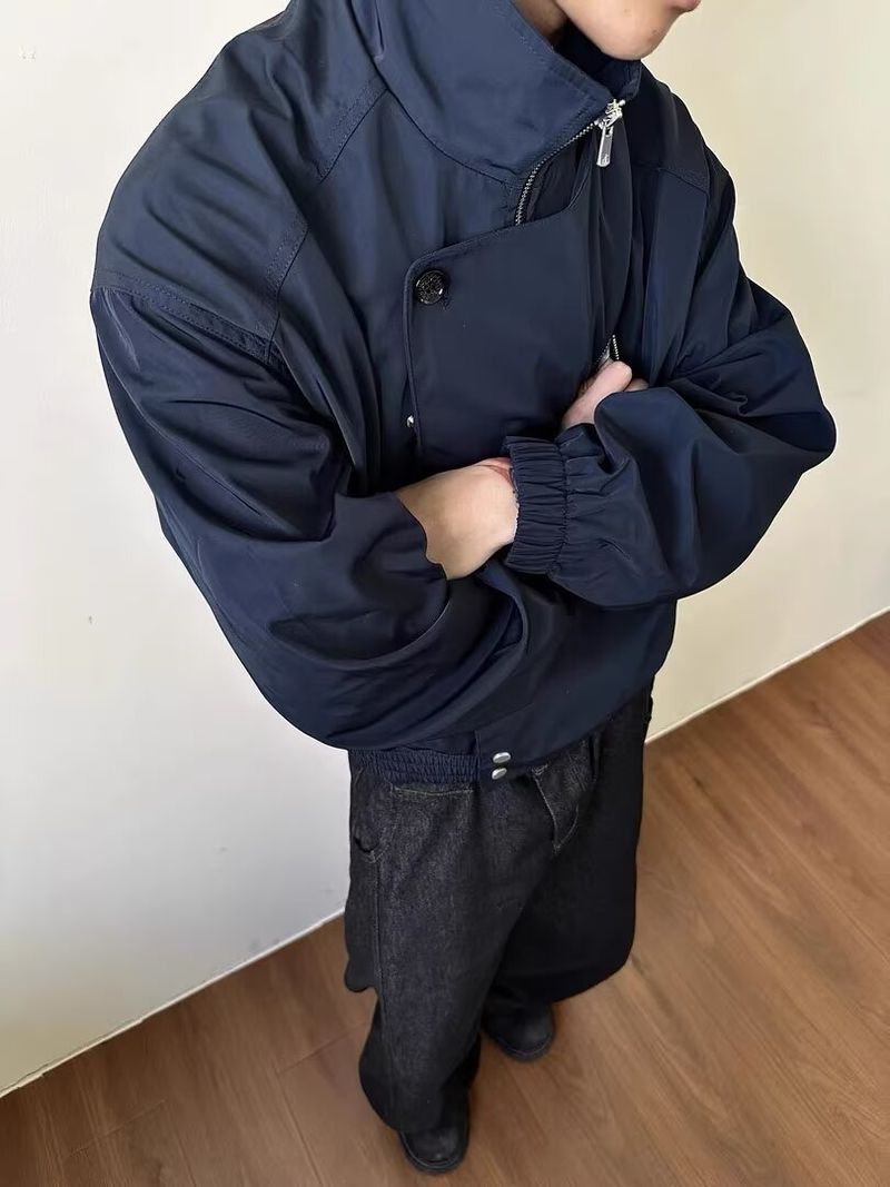 Bomber Jacket Men's American Street Loose Plus Size Baseball Jersey_voghion.com