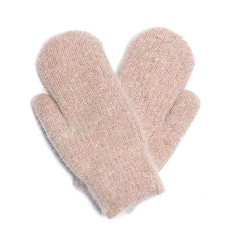 Coprisacco in lana lavorata a maglia M e guanti invernali antivento caldi e spessi per adulti, più guanti in pelliccia di coniglio in velluto_voghion.com