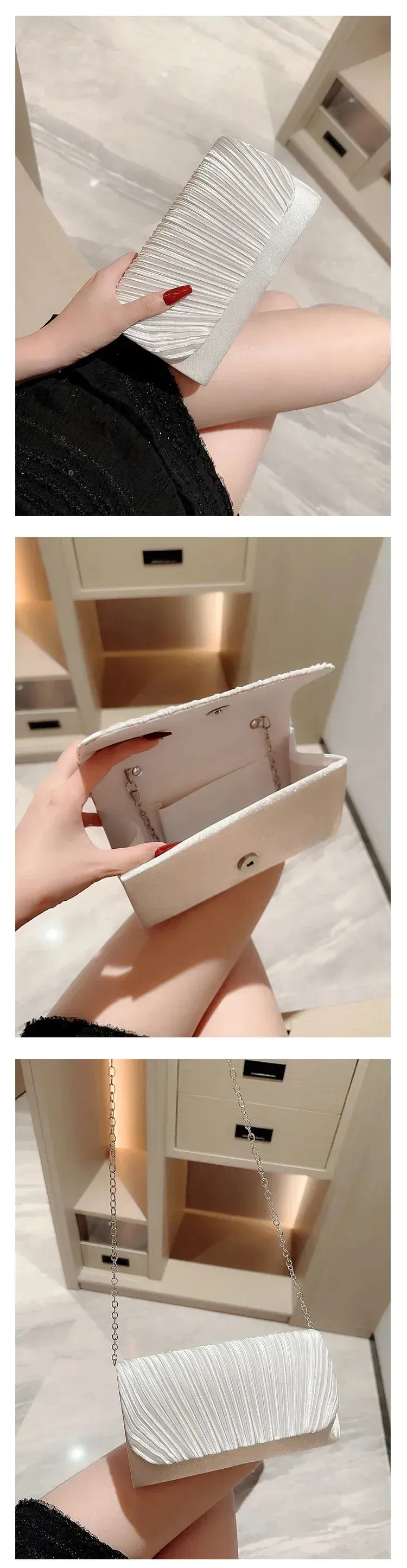 Borsa da sera da donna di alta qualità, pochette da sposa, borsa da festa, borsa a tracolla con catena, borsa da donna retrò 2025 250614l_voghion.com