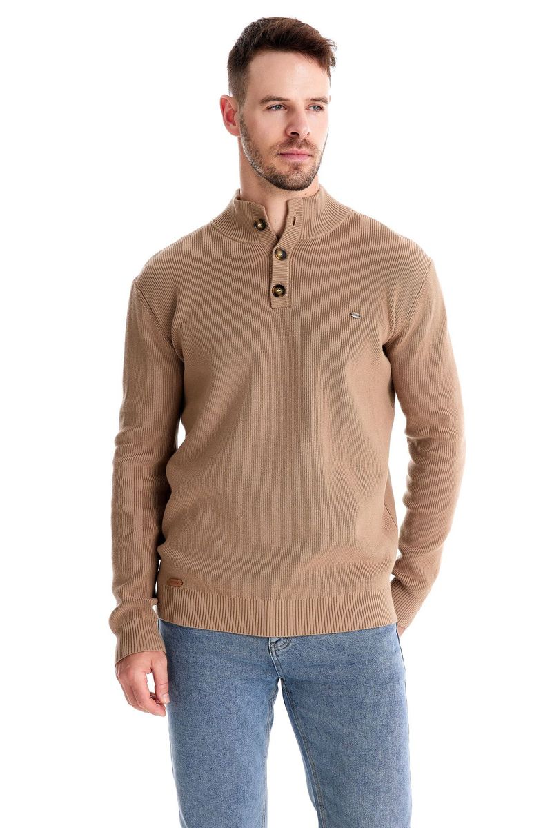 Herbst und Winter neuer halboffener Brustpullover mit langen Ärmeln, Stehkragen, einfarbig, vielseitiges, lässiges Herrenoberteil_voghion.com