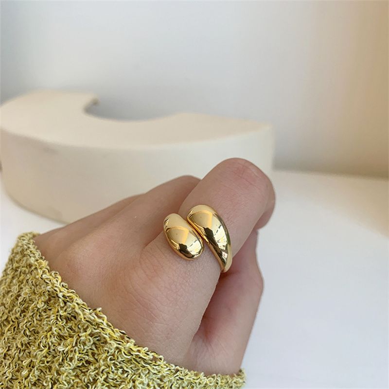 Anello a cupola da donna in stile moda 2025, grande anello spesso aperto in oro e argento, gioielli solidi, 2024_voghion.com