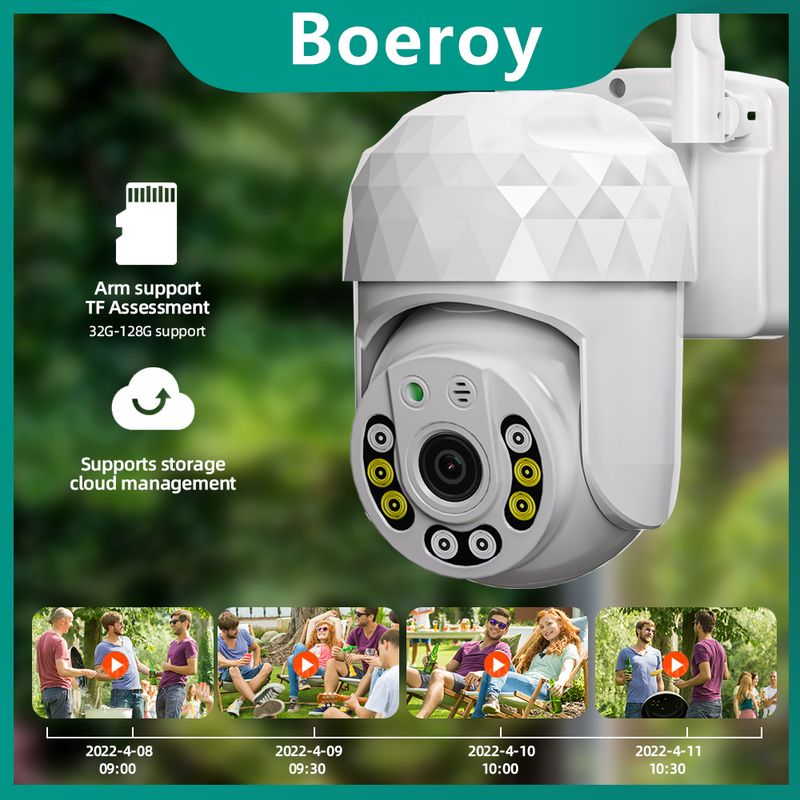 V380 Pro 2MP HD Utendørskamera Mer LED-lys Sikkerhet WiFi Vanntett Støvtett Smarthjem Nattsyn Telefonapp_voghion.com
