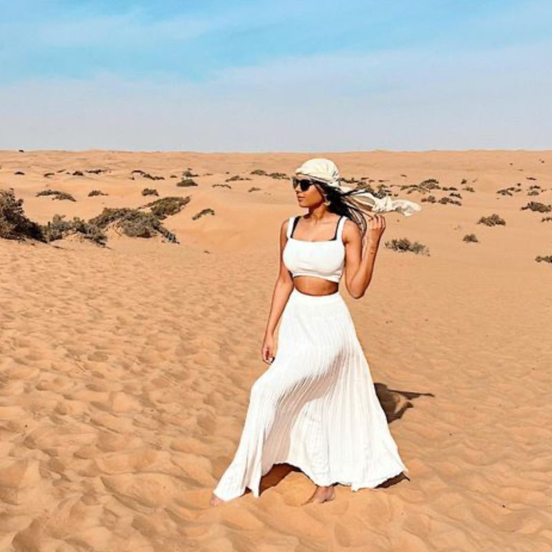 Summer Knitted Tank Top+Half Women's Elegant Sleeveless Short Top Pleated Skirt Set_voghion.com