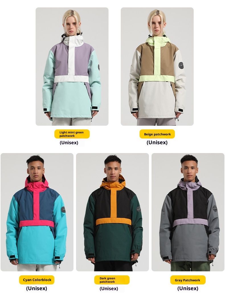 001 001 Neuer Skianzug für Herren, locker, wasserdicht, winddicht, atmungsaktiv, warm, ideal für Outdoor-Snowboard und Schnee, auch für Damen geeignet, Partnerjacke_voghion.com