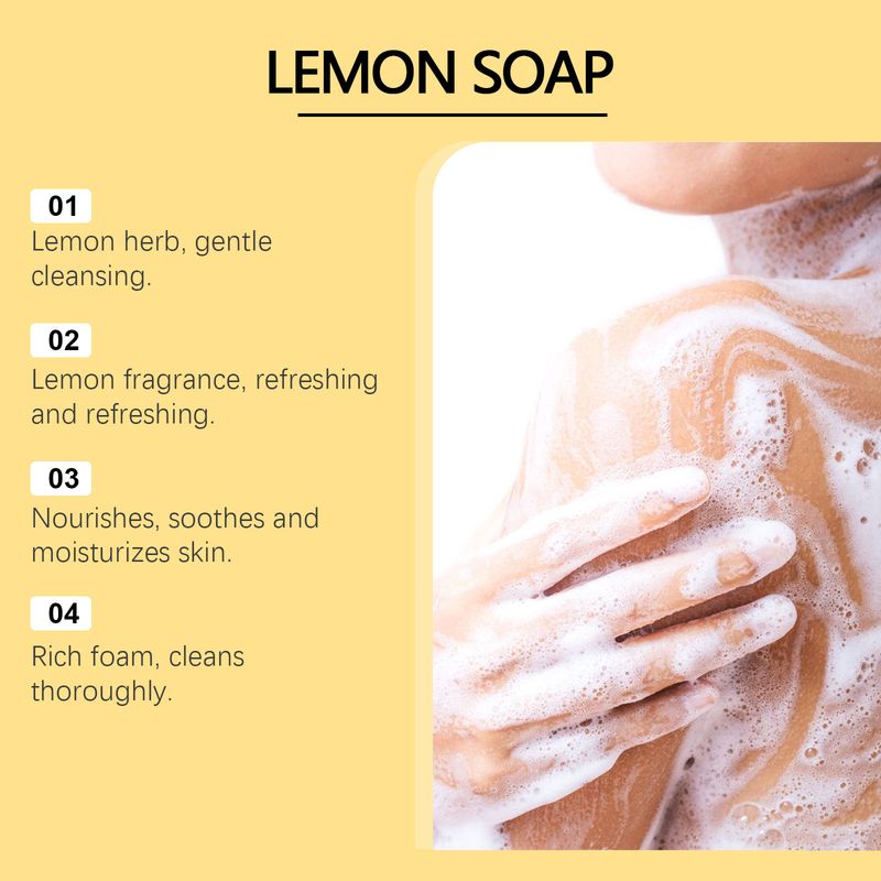 OUHOE Herbal Lemon Bath Soap Gently Cleanses Smooth Body And Skin With Refreshing Oil-Controlling Cleansing Soap_voghion.com
