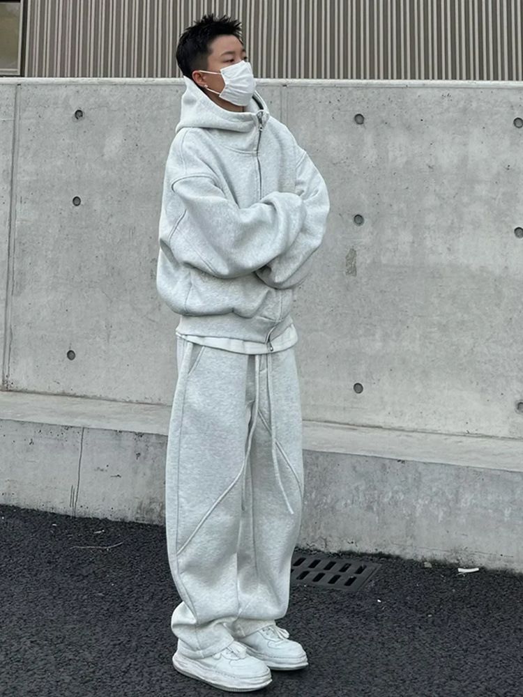 Kapuzenpullover- und Jogginghosen-Set für Herren und Damen – lässiger Trainingsanzug mit Fleecefutter für alle Jahreszeiten_voghion.com