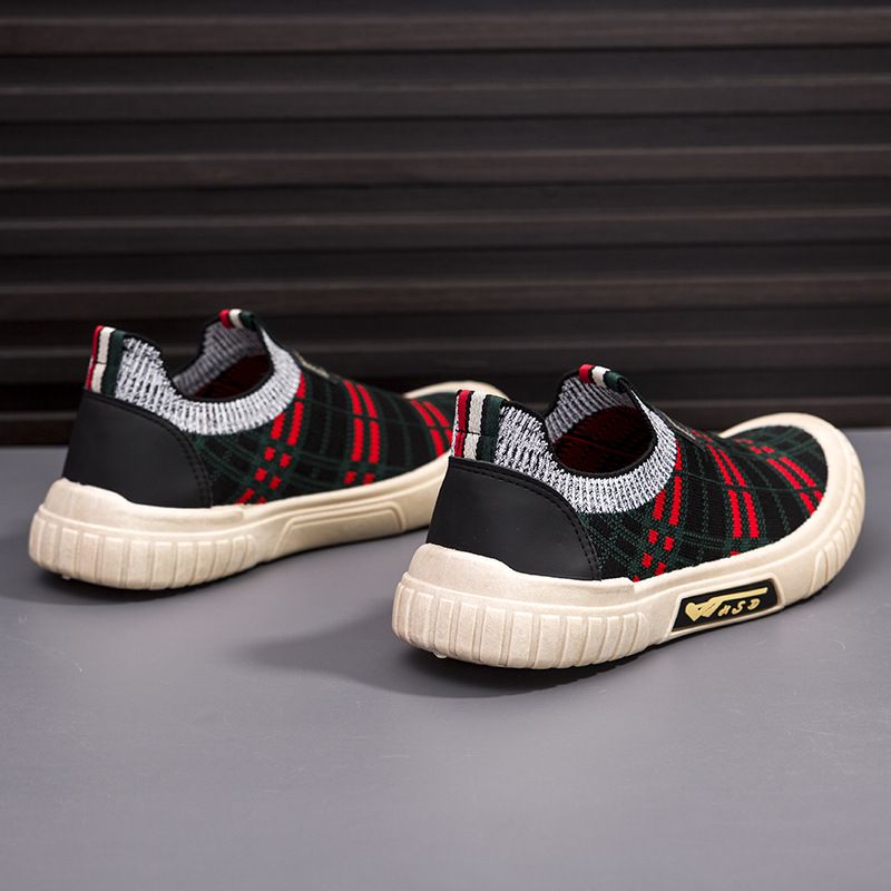 One step socks shoes 2024 summer new mesh breathable shoes lazy shoes mesh sports casual men's shoes cloth shoes_voghion.com