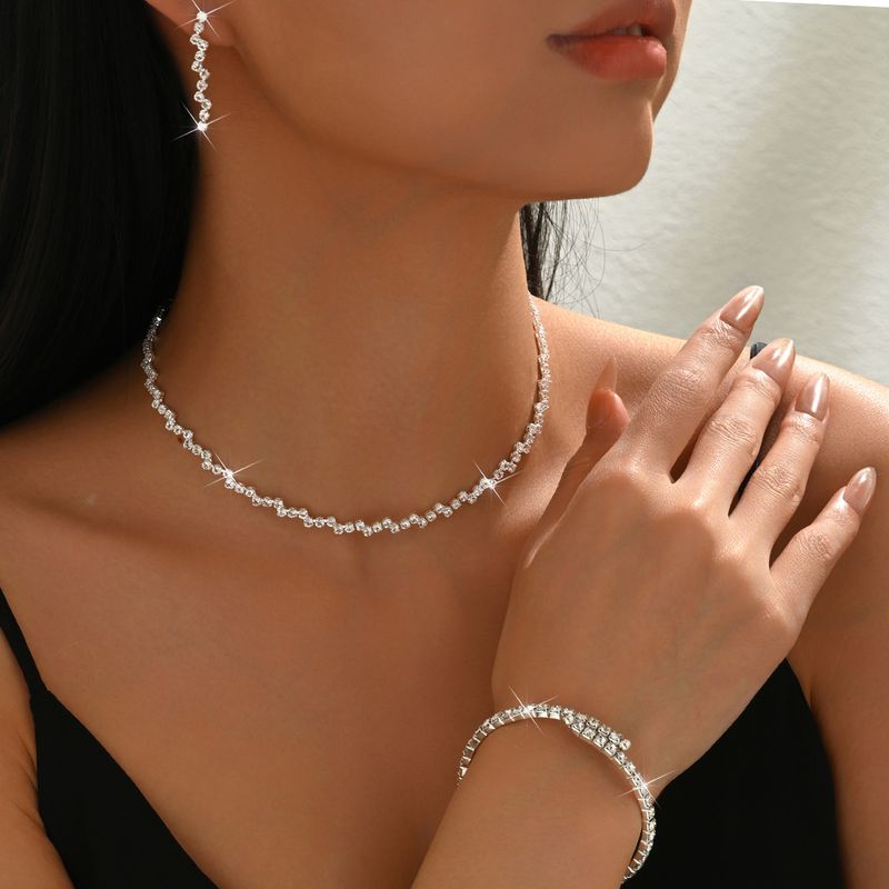 Set di gioielli da sposa, collana, orecchini, bracciale, catena per clavicola, accessori per abito da sera_voghion.com