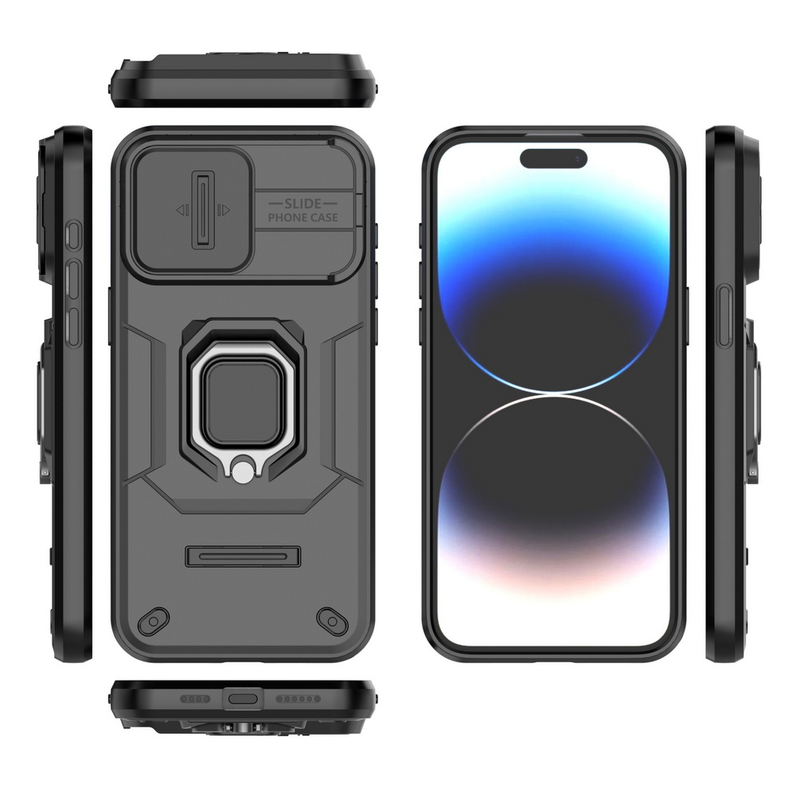 Skydekamera Lens beskyttelsescover til iPhone 15 Pro Max 14 Plus 14 Pro 13 Pro Max Metal Finger Ring Spænde Bilholder_voghion.com