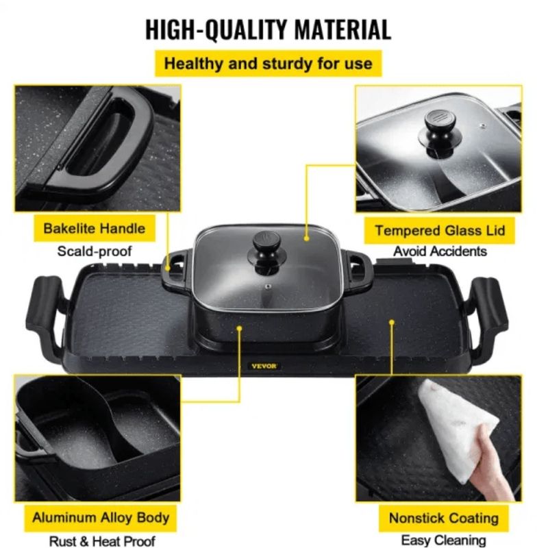 Pot Grill Teppanyaki Temp With Dual Multifunctional Control_voghion.com