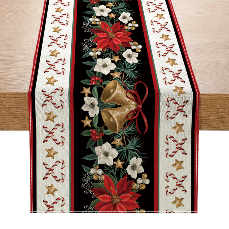Tischflagge, neue Weihnachtsdekoration, kreativer Druck, Tischdekoration, Tuch, Weihnachtstag, Küche, Eingang, kleine Tischdecke_voghion.com