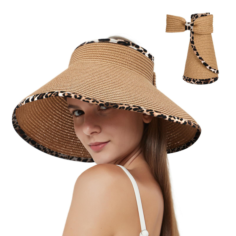 Faltbarer Strandsonnenhut für Damen im Freien mit Sonnenschutz, breitkrempiger Sonnenhut, verstellbarer Strandhut für den Sommer_voghion.com