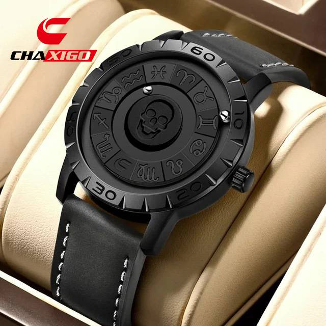 CHAXIGO Cool Magnetic Levitation -kello, miesten musta teknologia, Sense Concept -kello, reunaton kvartsikello_voghion.com