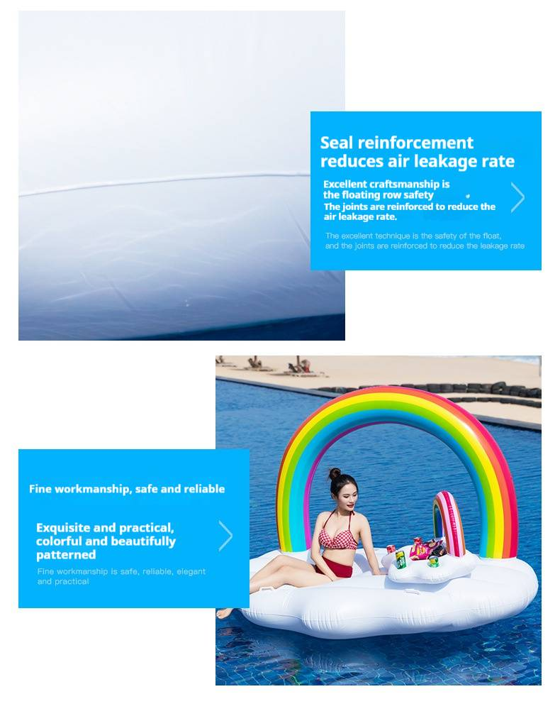 Regenboogbrug Drijvende Rij Opblaasbaar Luchtkussen Drijvend Vlot Ligstoel Drijvend Bed Op Water Volwassene En Kinderen Zwemcirkel_voghion.com