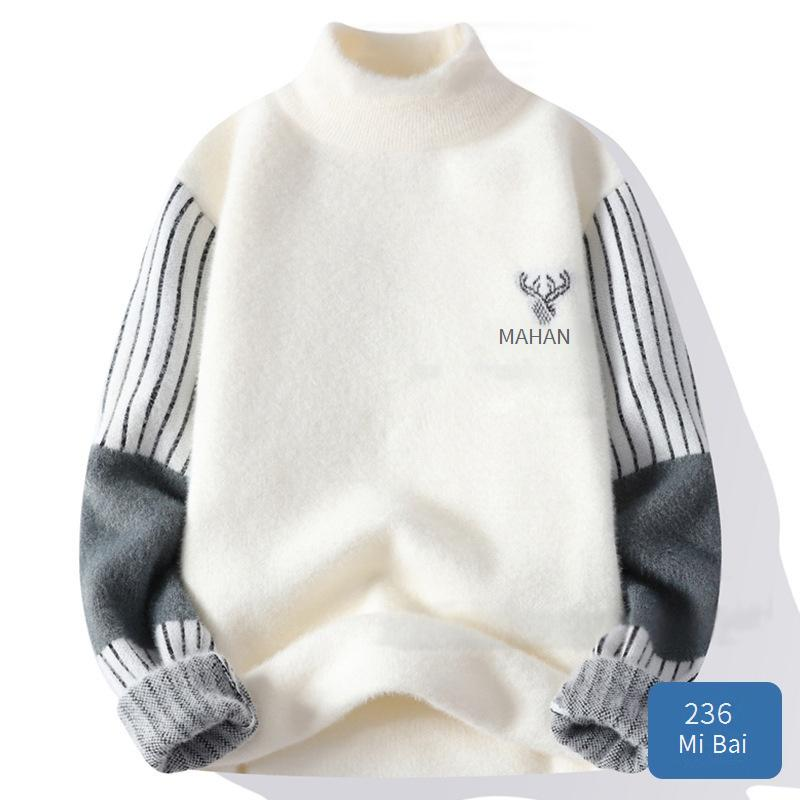 Maglione a collo alto da uomo – Pullover invernale oversize in maglia (100% ciniglia di poliestere, lavabile in lavatrice, 6 colori di tendenza, antipiega)_voghion.com