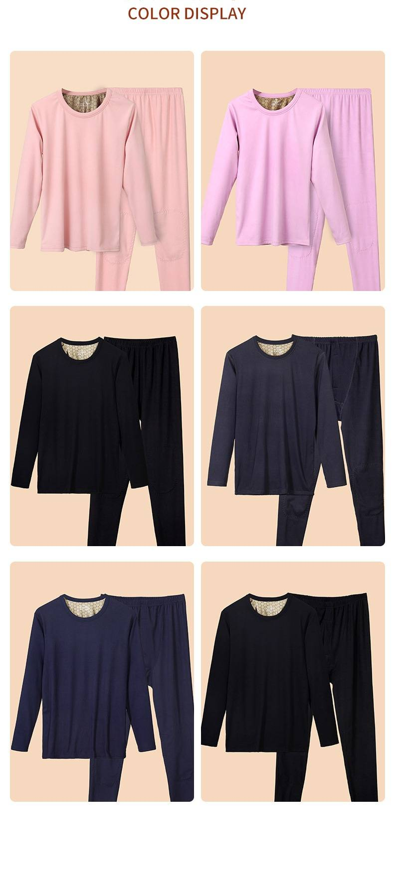 Black-Gold Graphene Thermal Underwear Set (Slim-Fit Base Layer, Far-Infrared Heat Tech, Dual-Layer Construction For Men & Women)_voghion.com