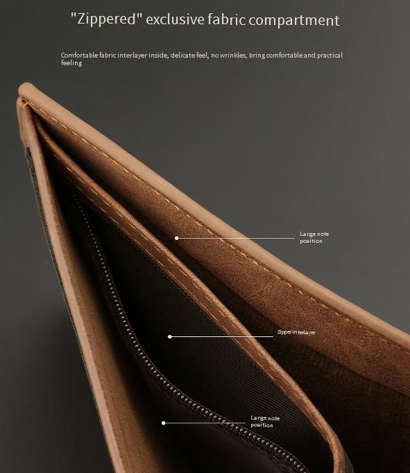 Men's Slim Zip Around Wallet With Multiple Card Slots – Vintage PU Leather RFID Blocking Bifold Wallet For Cash & Cards_voghion.com