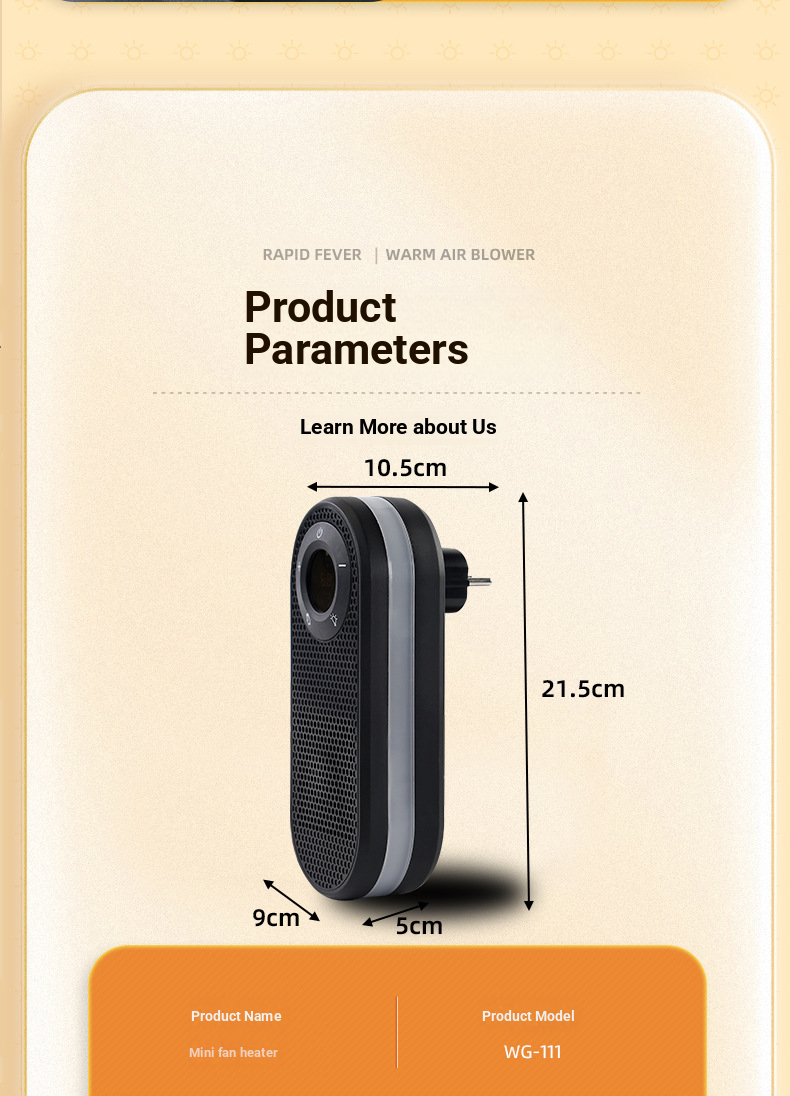 Nuovo mini riscaldatore, piccola luce notturna per uso domestico, ventilatore ad aria calda portatile, riscaldatore elettrico con telecomando_voghion.com