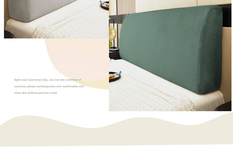 Copritestata letto in velluto elastico Silver Fox di alta qualità - Protezione morbida e imbottita per la protezione dalla polvere (diversi colori e misure)_voghion.com