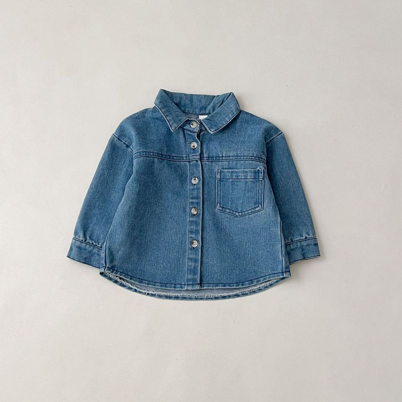 Nuovo set di abbigliamento autunnale coreano per bambini, top da uomo e da donna, abito in denim con maniche, pantaloni lunghi, set da due pezzi_voghion.com