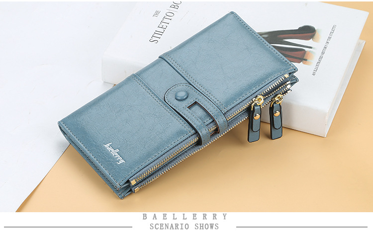 Large Capacity Buckle Zipper, Simple Multi-card Wallet, Women's Long Hand Wallet_voghion.com