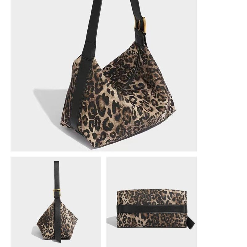 2025 Herbst und Winter Neue Leopard Unterarm Faule Umhängetasche Reißverschluss Mode Hundert Taschen Lässig Täglich Einfache Pendeln Personalisiert_voghion.com