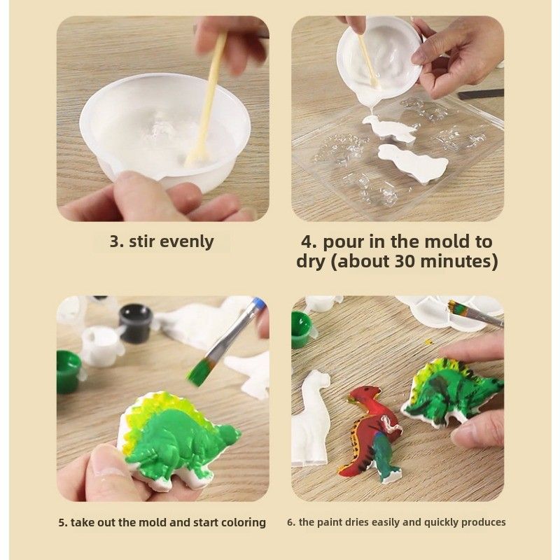 Jouets de peinture cérébrale pratiques à faire soi-même, cadeaux de jouets de graffiti en plâtre d'art pour enfants_voghion.com