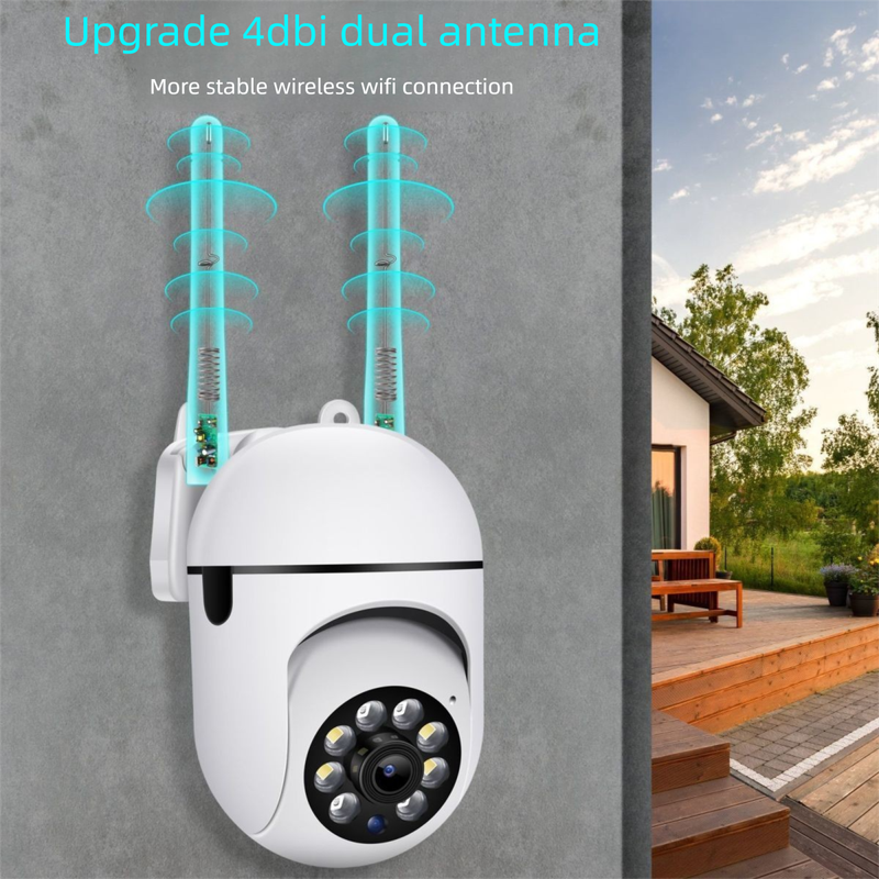 Telecamera WiFi wireless collegata al telefono cellulare, rotazione remota, monitor di rete intelligente per visione notturna HD per interni domestici_voghion.com