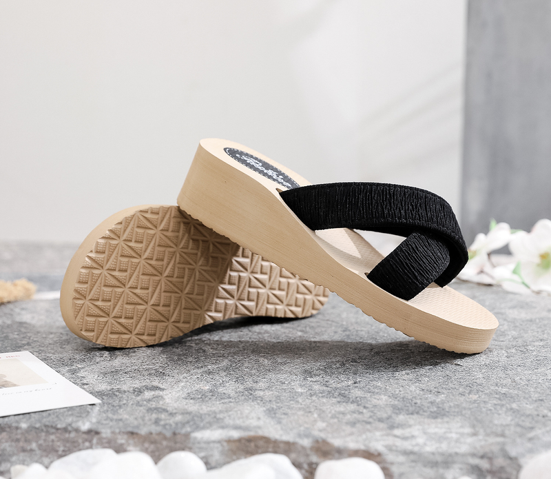 Ethnischen stil neue feste farbe dicken sohlen casual kreuz mode bonbonfarbenen frauen hausschuhe_voghion.com