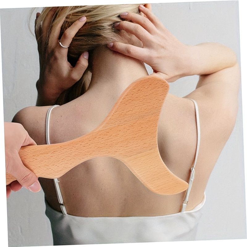 1 Stéck Holz Fëschschwanz Massageinstrument fir Ganzkierpermuskelentlastung - Multifunktionell fir gezielte Massage, perfekt fir den Heemgebrauch_voghion.com
