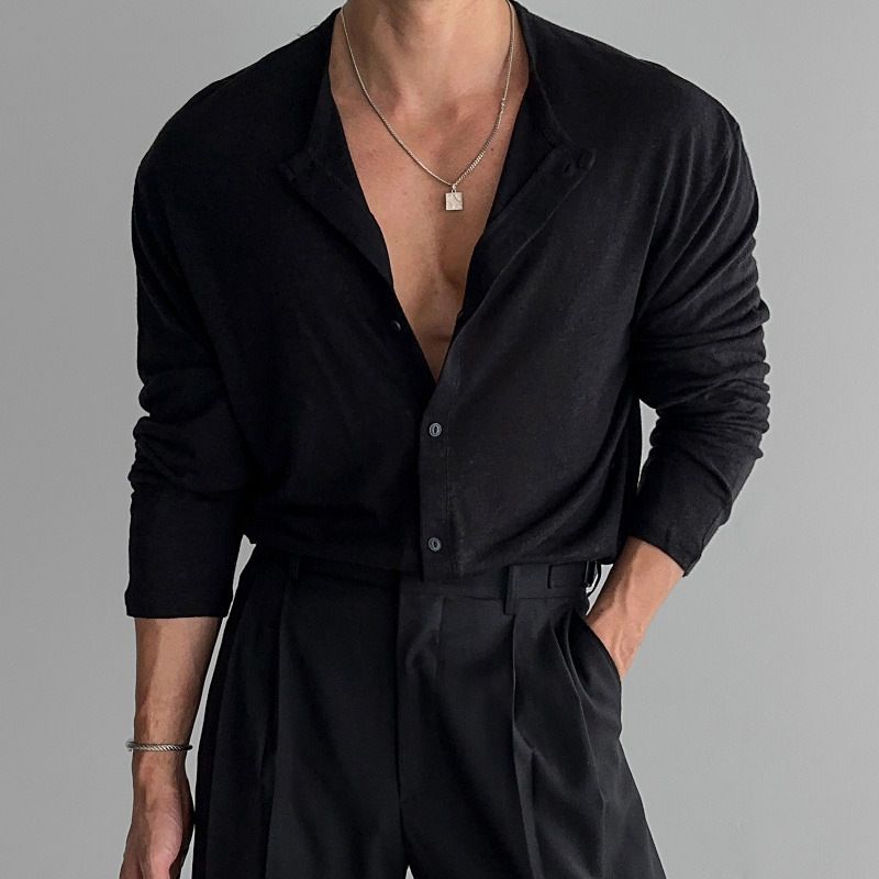 Men's Clothing Breathable Slim Fitting Long Sleeved Business Casual Commuter Shirts Sun Proof Thin Cardigans_voghion.com