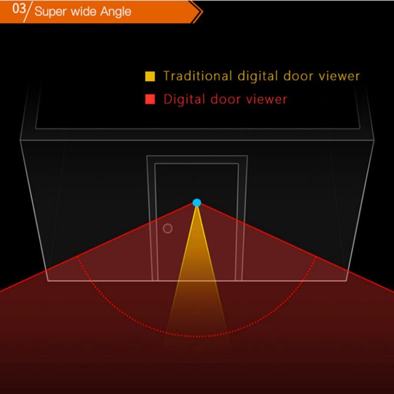Cámara de mirilla con vídeo de 2,8 pulgadas, timbre de 90 grados, detección de movimiento, pantalla LCD digital, monitorización de puerta, ojo de gato electrónico_voghion.com