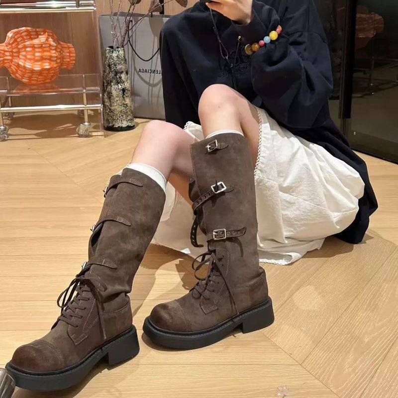 Long Boots Buckle Design Stylish And Versatile_voghion.com