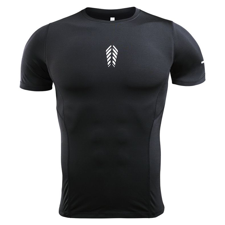 Sigutu Combinaison de fitness à manches courtes pour homme, séchage rapide, élastique, ajustée, pour basket-ball, course à pied, compression, été_voghion.com