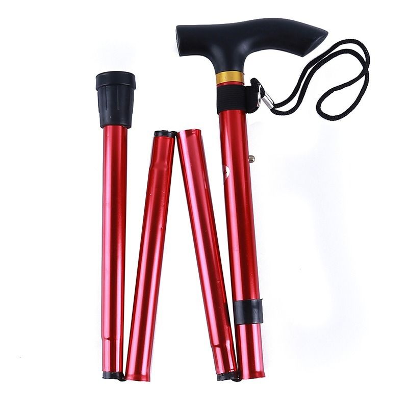 Aluminum Alloy Climbing Telescopic Folding 6 Colors Hiking Non-slip Cane Reinforced Adjustable 5-section Elderly Walking_voghion.com