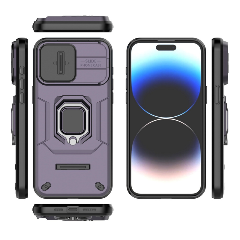 Skydekamera Lens beskyttelsescover til iPhone 15 Pro Max 14 Plus 14 Pro 13 Pro Max Metal Finger Ring Spænde Bilholder_voghion.com