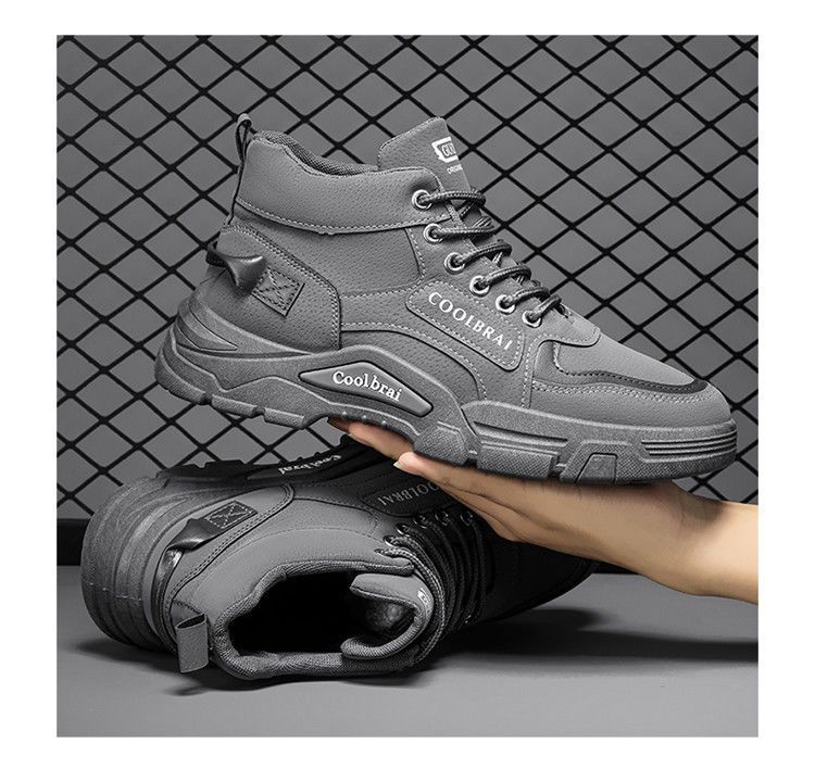 Men's Work Boots Slip-Resistant Comfortable Round Toe Casual Hiking Shoes With Rubber Sole For Outdoor Construction Non Slip Wear Resistant_voghion.com