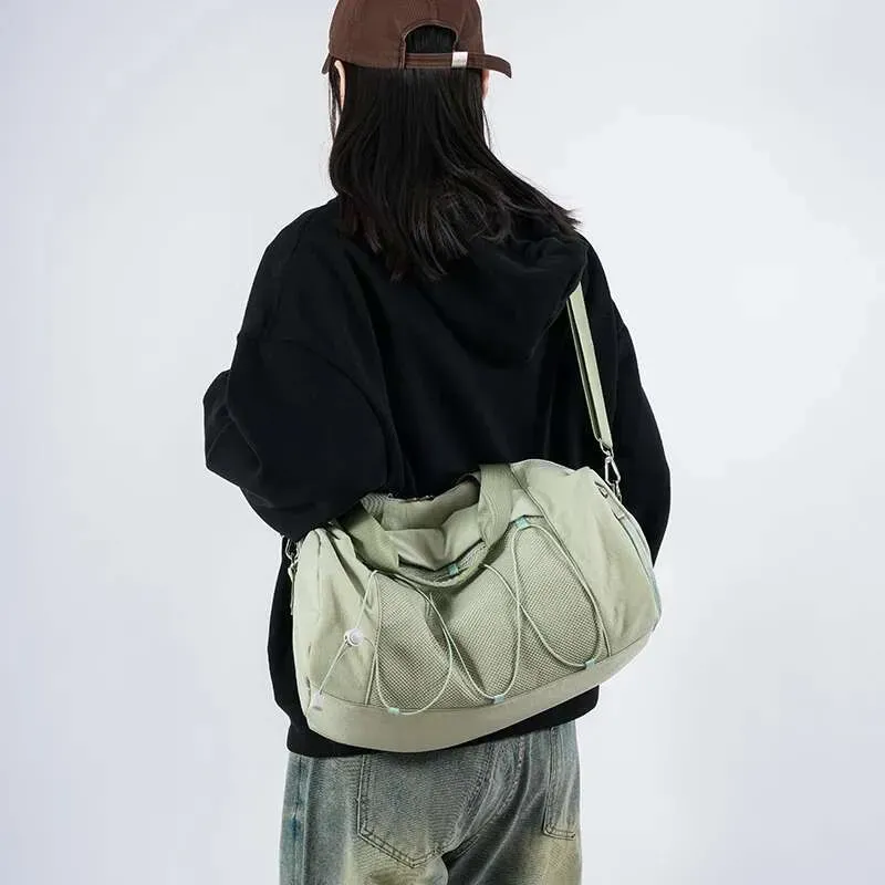 Grande borsone da viaggio: borsa a mano in tessuto Oxford con chiusura a cerniera per le gite del fine settimana_voghion.com