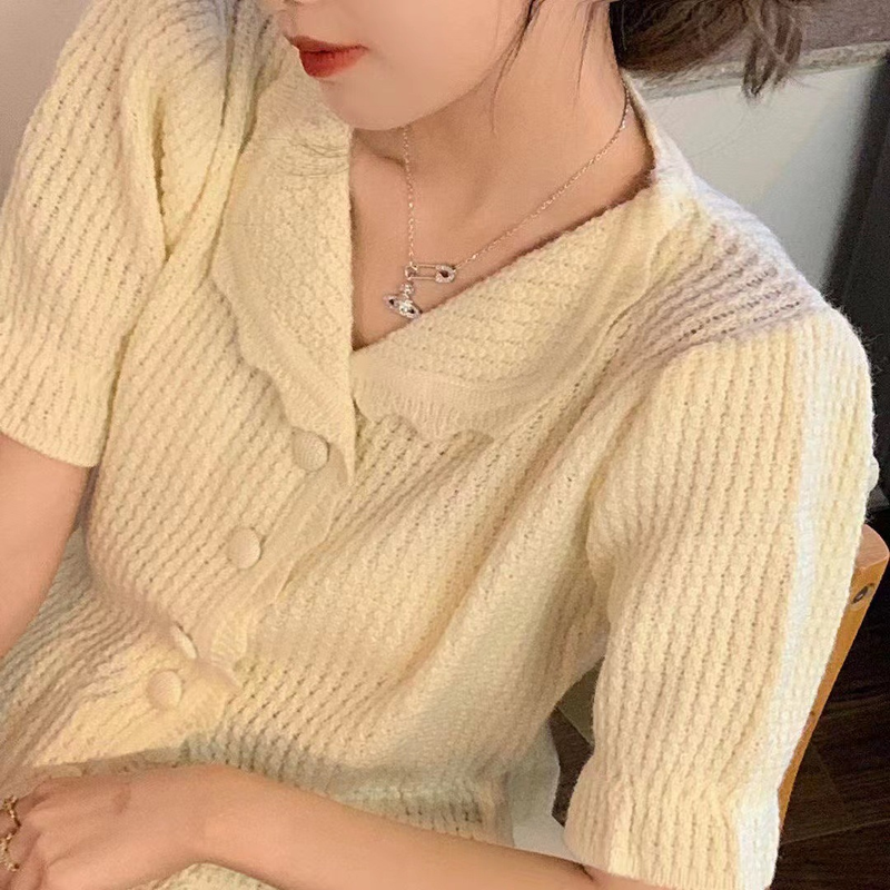 Saturn pin necklace female hipster cool Hottie_voghion.com