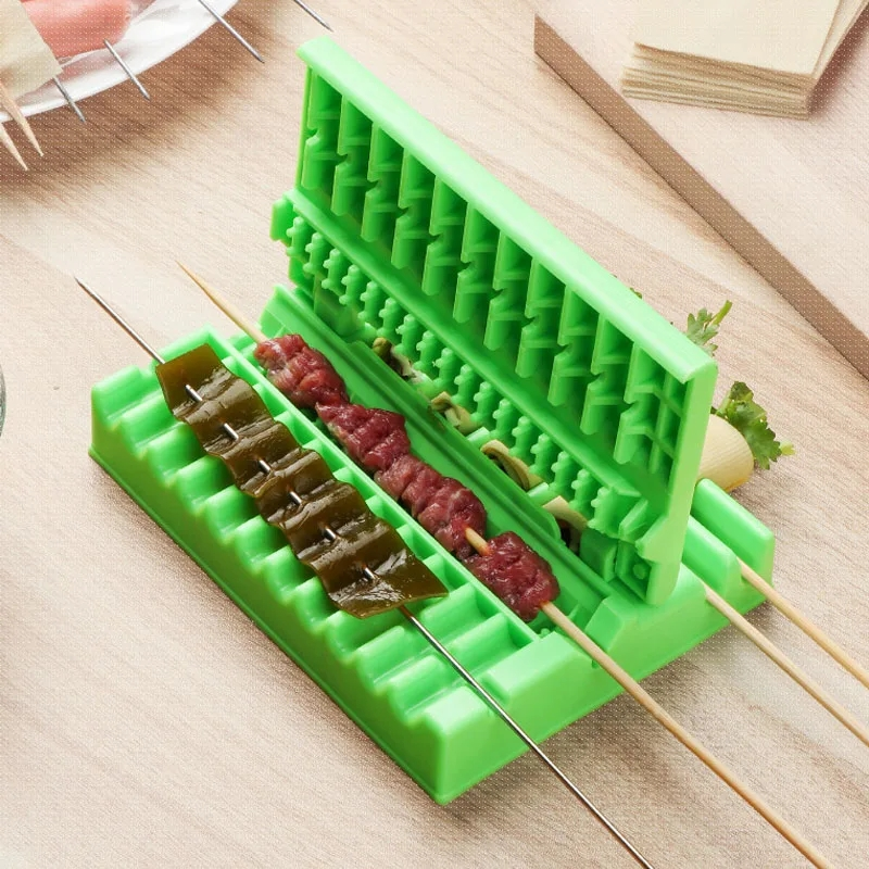 Espetos de corda de churrasco multifuncional, artefato de kebab, desgaste de alimentos, dispositivo de corda de carne, espeto para fabricante de carne de porco, acessórios de ferramentas para churrasco_voghion.com