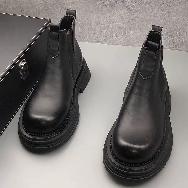 Ghete de piele cu vârf înalt pentru bărbați, toamnă-iarnă, noi, cizme Martin, stil britanic, tendință retro, cizme cowboy pentru bărbați, cizme Martin retro_voghion.com