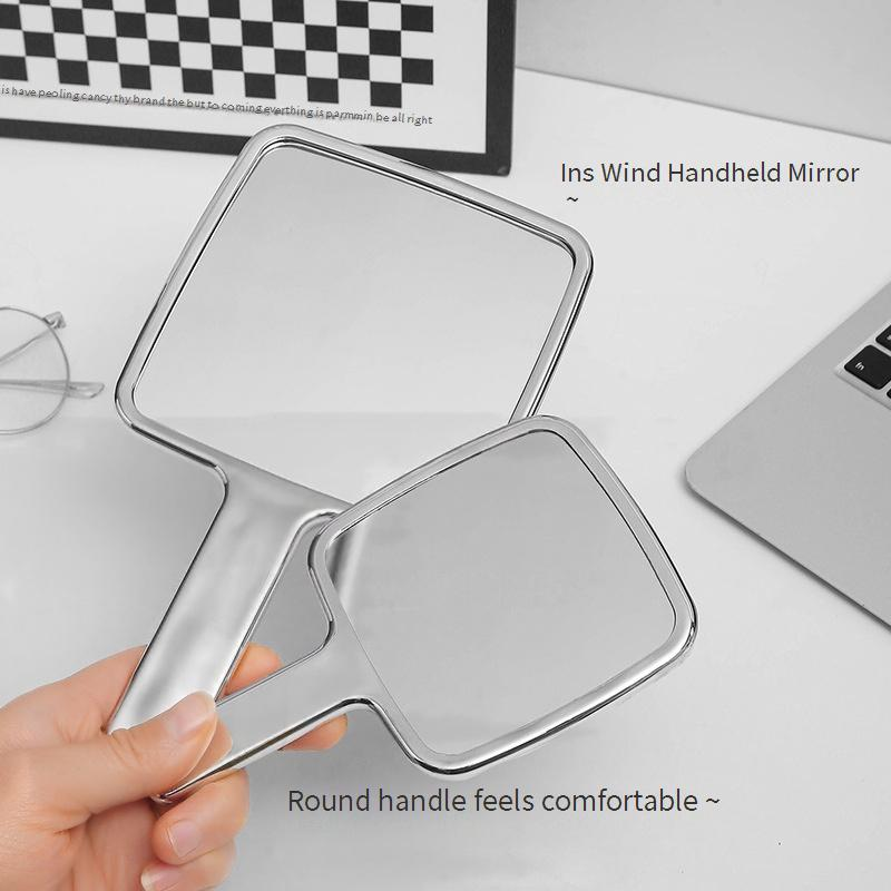 Bathroom Fixtures Internet Celebrity High End Handheld Makeup Mirror Home Retro Ins Style Mirror Female Portable Handheld Beauty Mirror_voghion.com