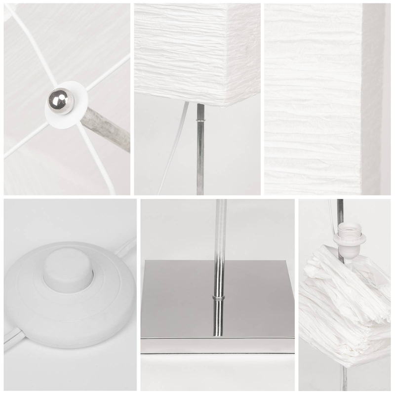 Japanische Bodenleuchte Mit Reispapierschatten - Eckleuchte Für Schlafzimmer, Büro & Wohnzimmer - Beige (Quadrat)_voghion.com