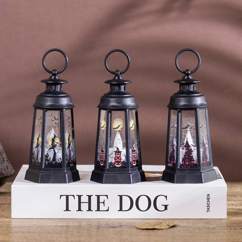 Halloween Pumpkin Lanterns, Retro Wind Lanterns, Party Atmosphere Decoration Props, Table Ornaments, Hanging Decorations_voghion.com