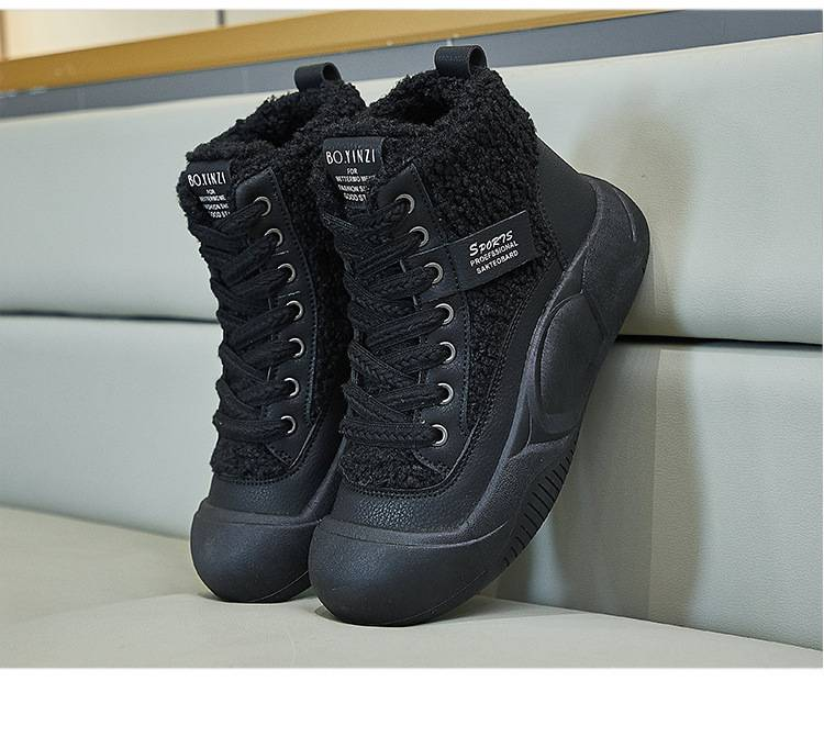 Neue Damenschuhe im koreanischen Stil mit dicken Sohlen und zusätzlichem Fleece für den Winter_voghion.com