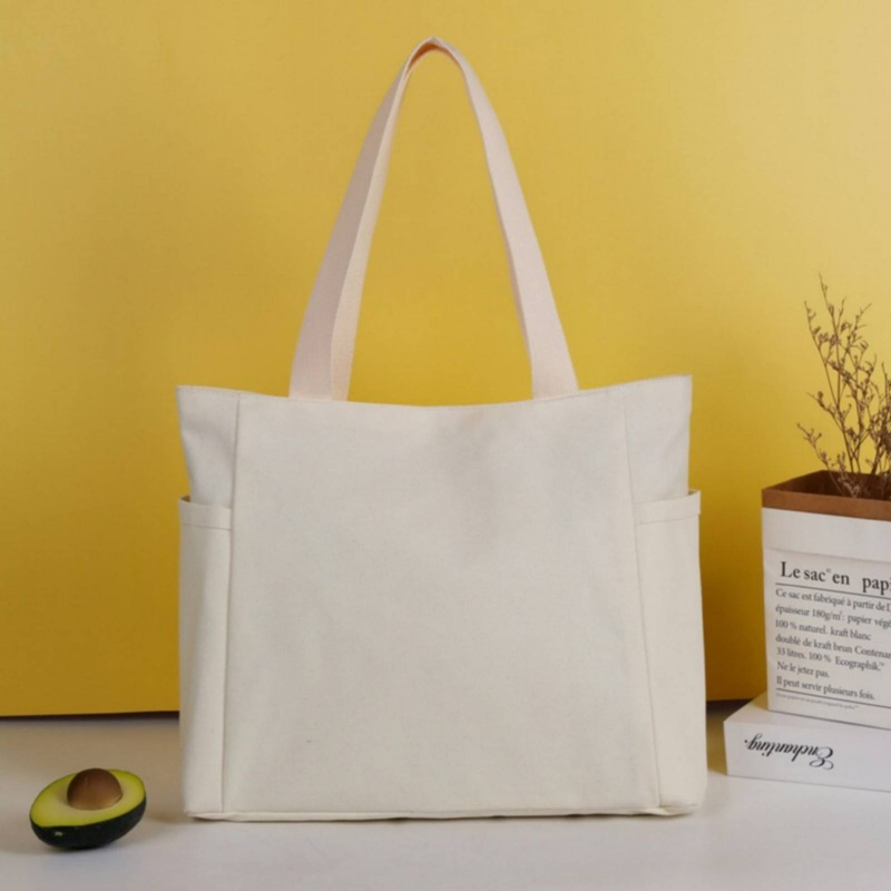 Large Capacity Tote Canvas Bag For Work And Outings, High-Quality, Commute-Friendly, Versatile, Literary Student Style Book Single Shoulder Canvas Bag_voghion.com
