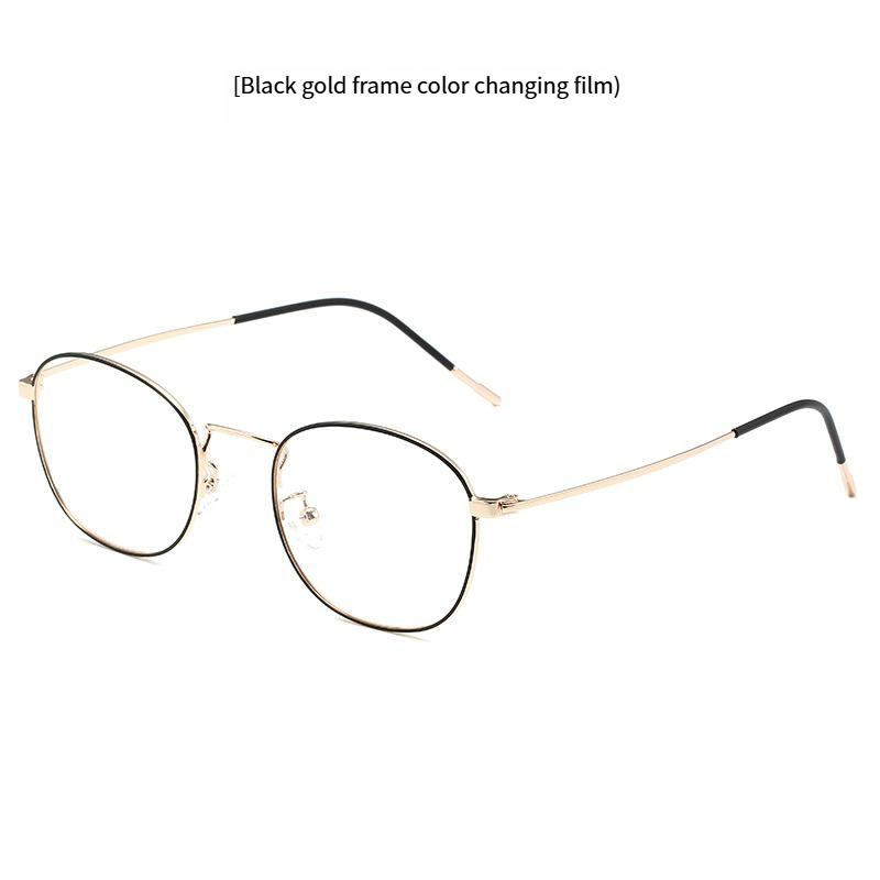 Men's Sunglasses Fashion Retro Metal Glasses Frame Women's Trendy Eyebrow Glasses Frame New Style Anti Blue Light Glasses Color Changing Flat Glasses_voghion.com