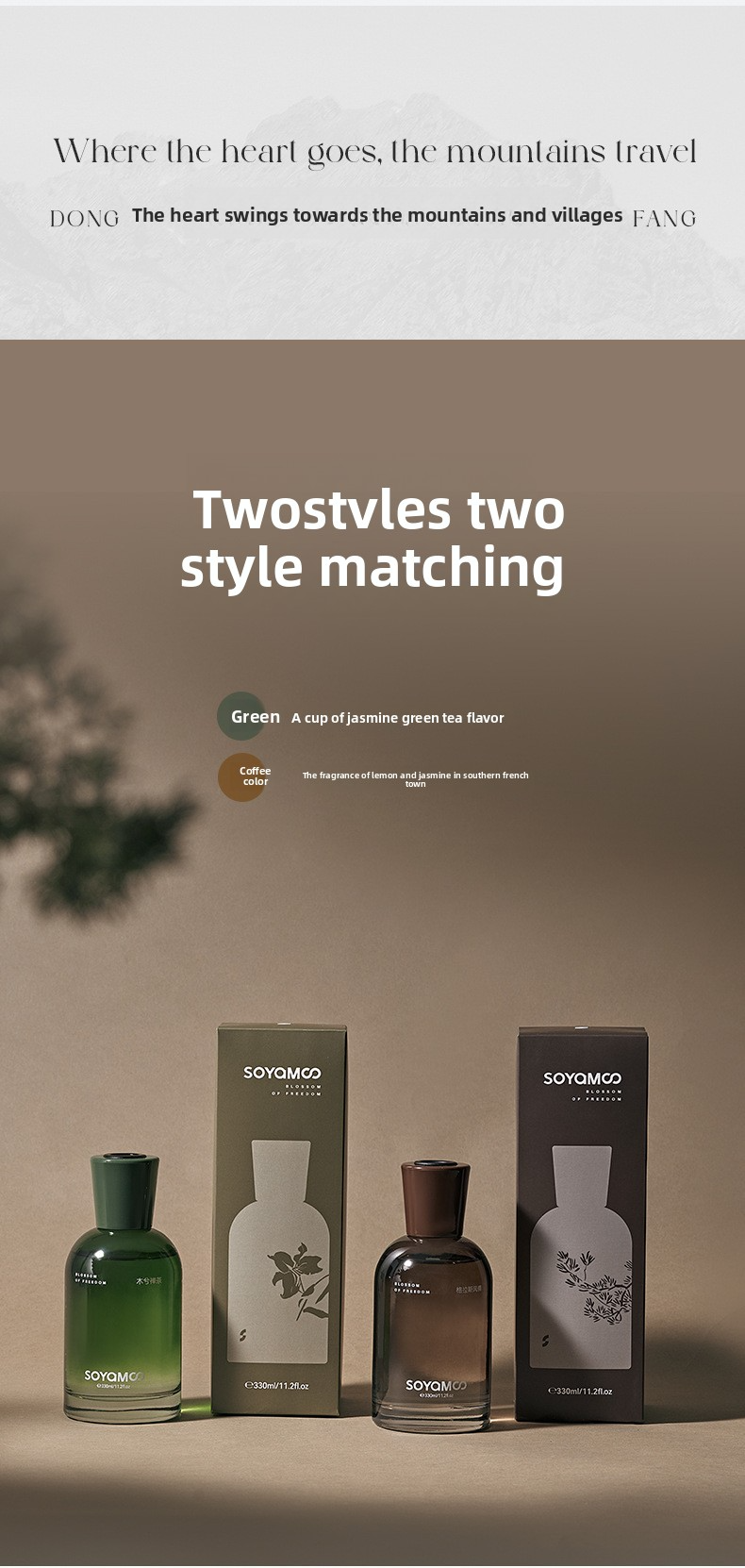 Premium Rattan Reed Diffuser – Long-Lasting Home & Office Aromatherapy, Elegant Air Freshener Gift Set (Grasse Elegance / Zen Tea Wood, 330ml)_voghion.com