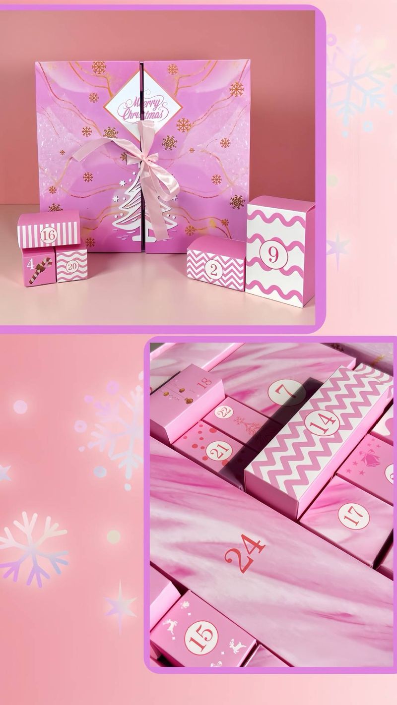 Christmas Advent Calendar – Foldable Double-Door Surprise Countdown Box (Festive Green, Eco-Friendly Cardboard)_voghion.com